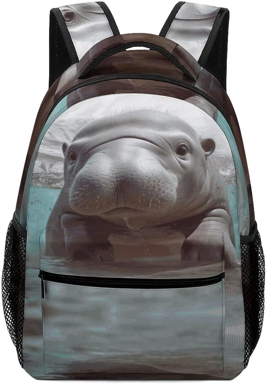 Small Backpacks Personalized Cute Hippo Printing Travel Bag Lightweight Travel Backpack For Women Men