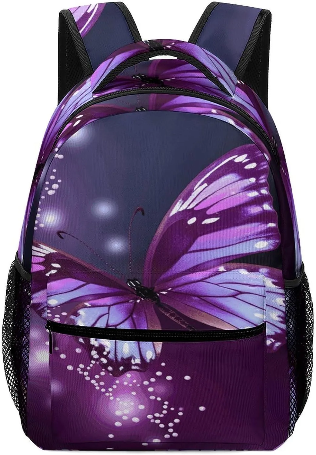 Small Backpacks Personalized Cute Purple Butterfly Printing Travel Bag Lightweight Travel Backpack For Women Men