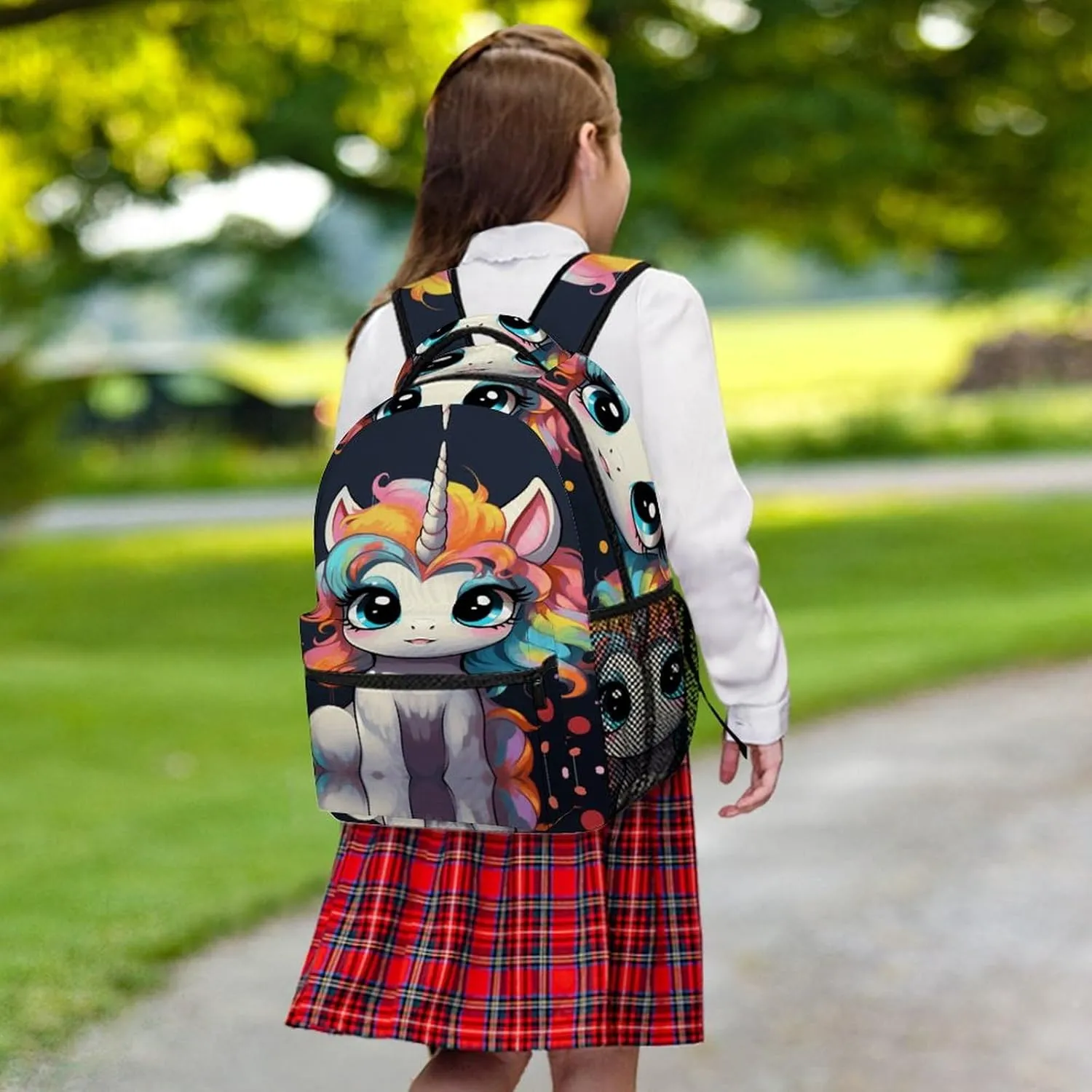 Small Backpacks Personalized Cute with Colorful Hairstyle Printing Travel Bag Lightweight Travel Backpack For Women Men