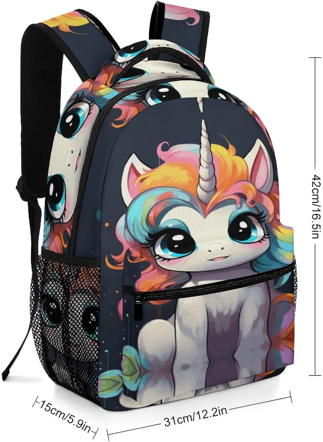 Small Backpacks Personalized Cute with Colorful Hairstyle Printing Travel Bag Lightweight Travel Backpack For Women Men