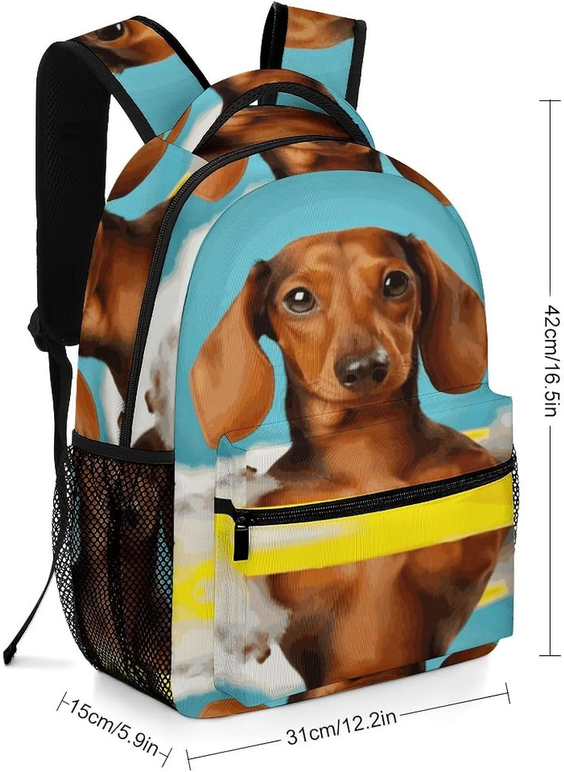 Small Backpacks Personalized Dachshund Dog Printing Travel Bag Lightweight Travel Backpack For Women Men