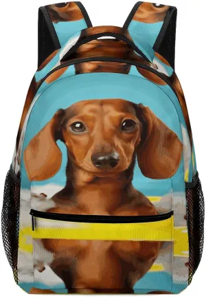 Small Backpacks Personalized Dachshund Dog Printing Travel Bag Lightweight Travel Backpack For Women Men