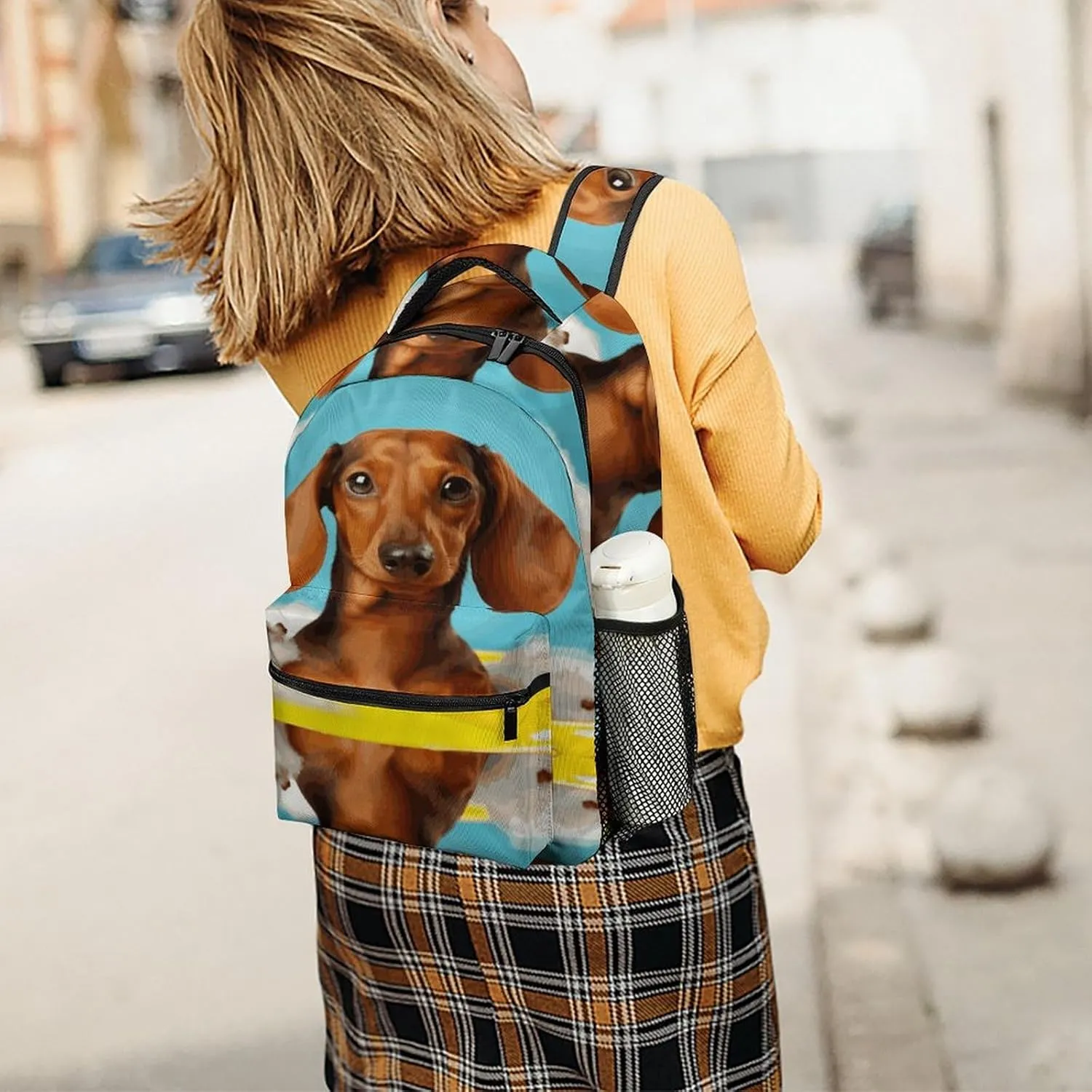 Small Backpacks Personalized Dachshund Dog Printing Travel Bag Lightweight Travel Backpack For Women Men