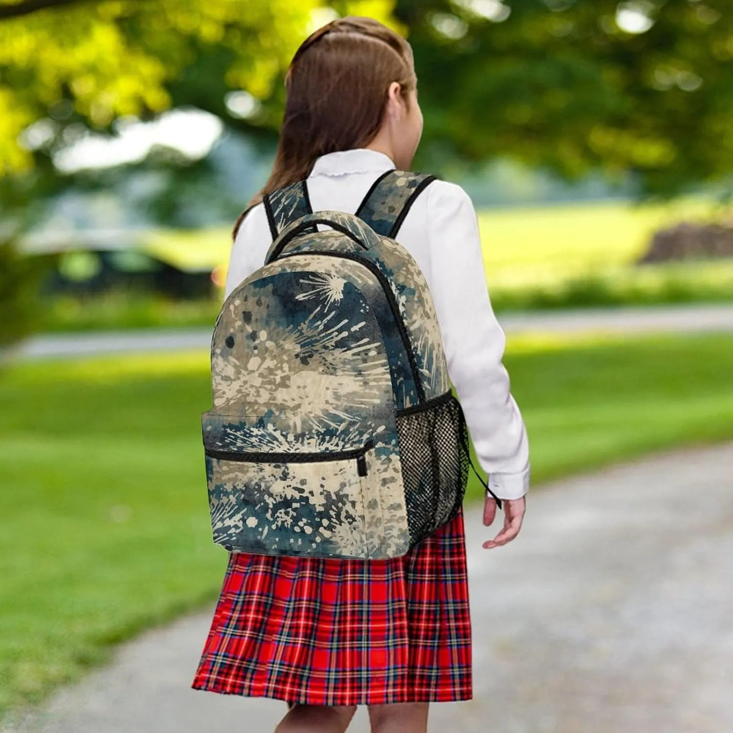 Small Backpacks Personalized Dark Blue Pattern Printing Travel Bag Lightweight Travel Backpack For Women Men
