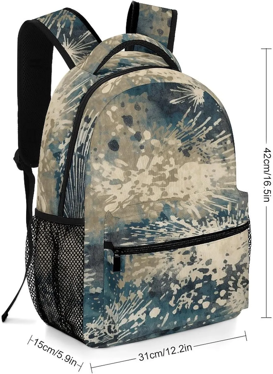 Small Backpacks Personalized Dark Blue Pattern Printing Travel Bag Lightweight Travel Backpack For Women Men