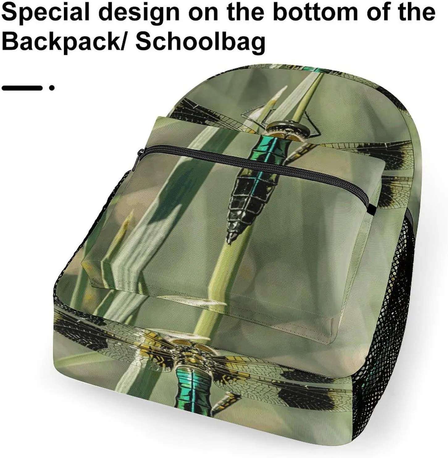 Small Backpacks Personalized Dragonfly Black Printing Travel Bag Lightweight Travel Backpack For Women Men