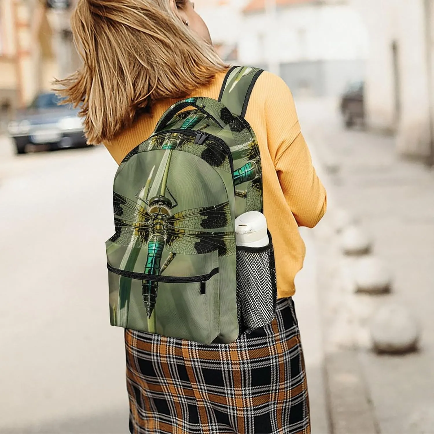 Small Backpacks Personalized Dragonfly Black Printing Travel Bag Lightweight Travel Backpack For Women Men