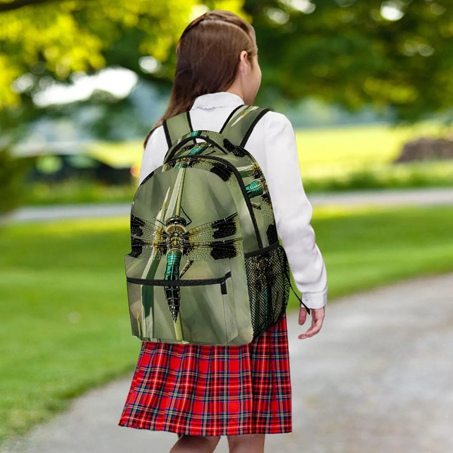 Small Backpacks Personalized Dragonfly Black Printing Travel Bag Lightweight Travel Backpack For Women Men