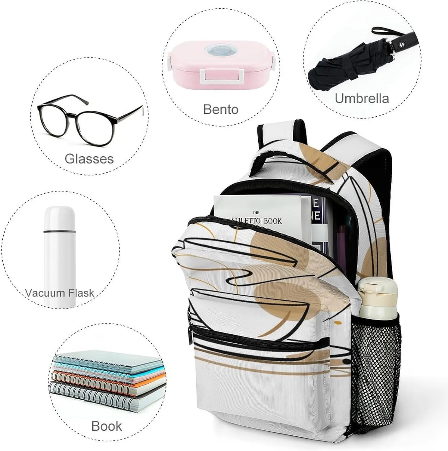 Small Backpacks Personalized Drinkware Cup Printing Travel Bag Lightweight Travel Backpack For Women Men