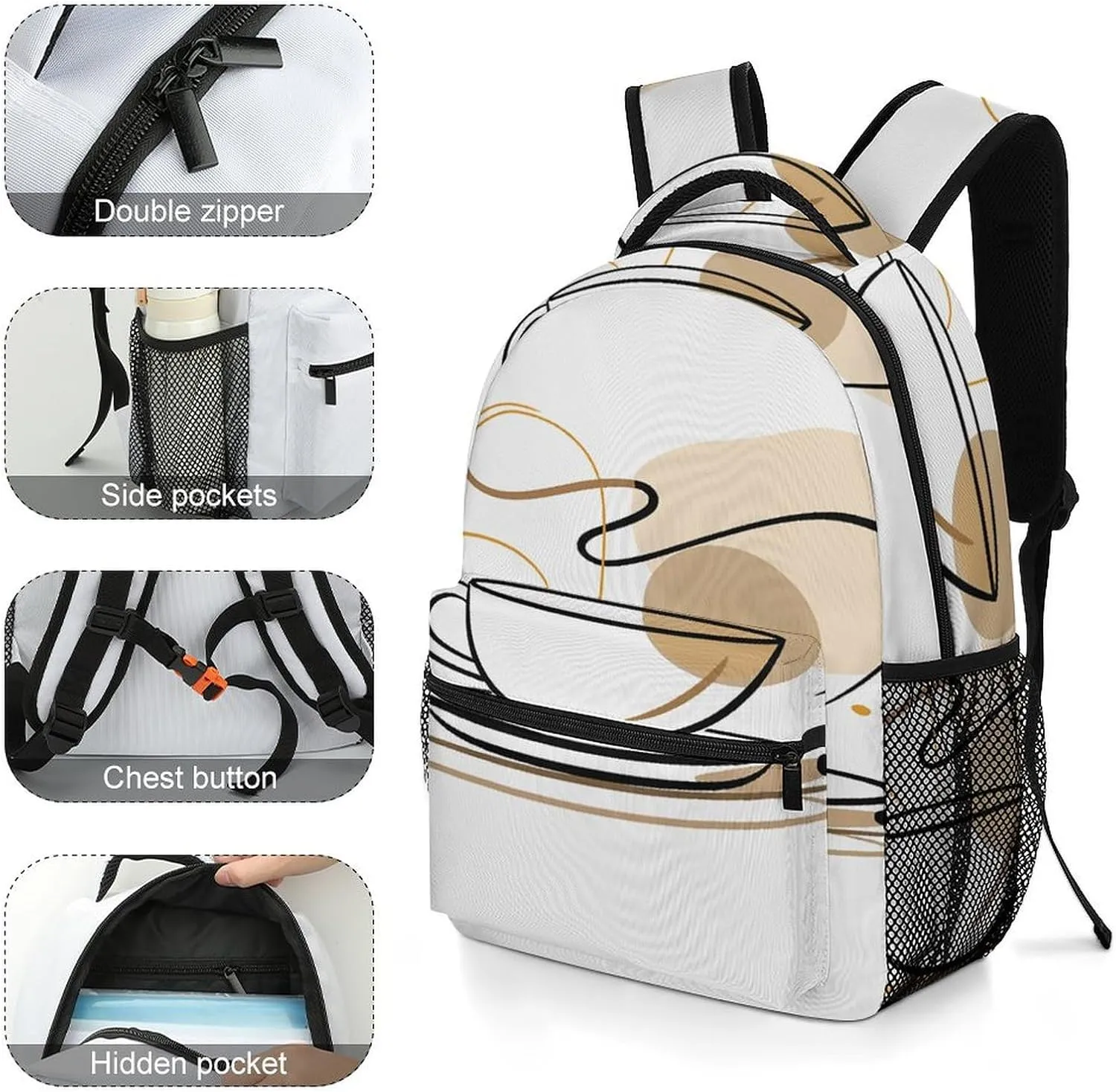 Small Backpacks Personalized Drinkware Cup Printing Travel Bag Lightweight Travel Backpack For Women Men