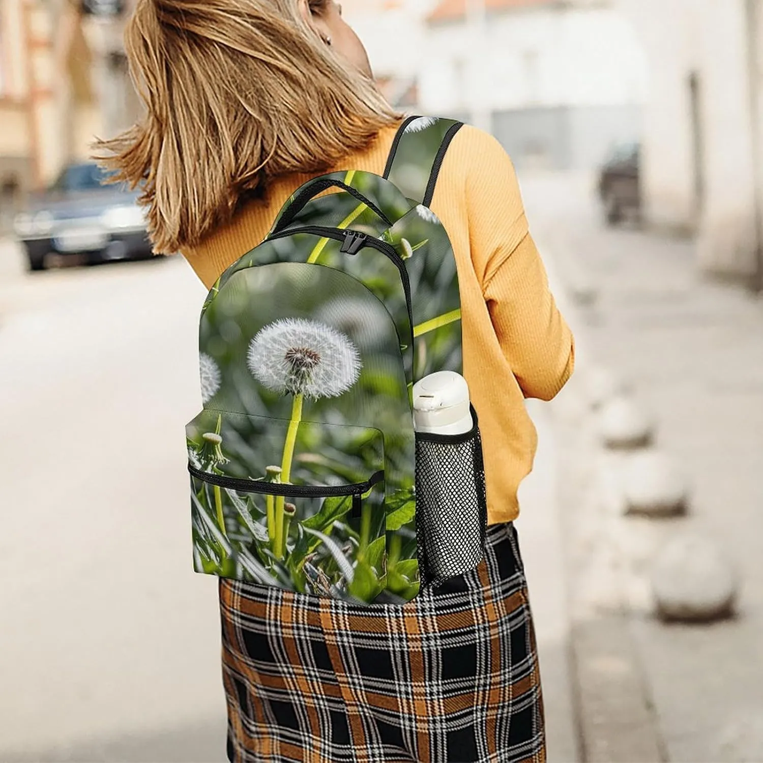 Small Backpacks Personalized Flower Stem Printing Travel Bag Lightweight Travel Backpack For Women Men
