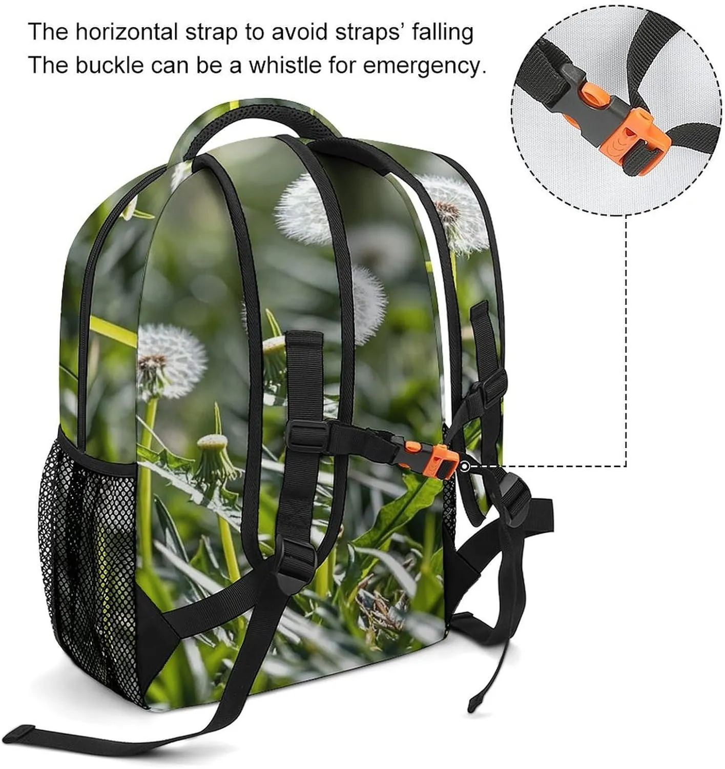 Small Backpacks Personalized Flower Stem Printing Travel Bag Lightweight Travel Backpack For Women Men