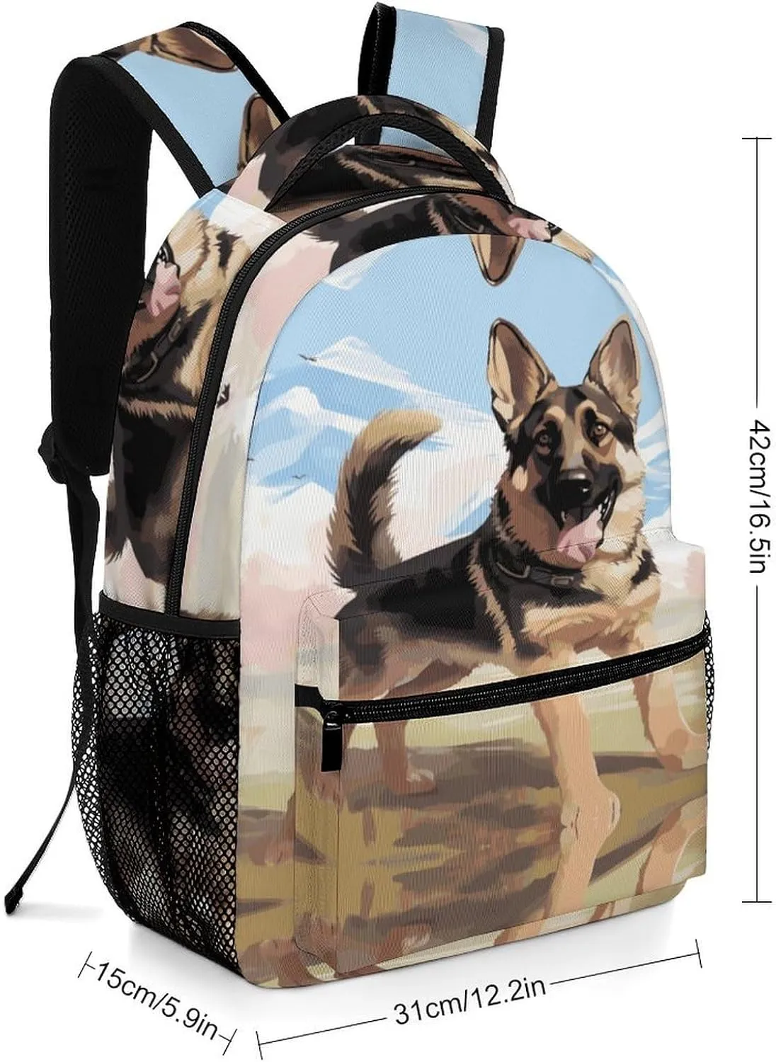 Small Backpacks Personalized German Shepherd Printing Travel Bag Lightweight Travel Backpack For Women Men