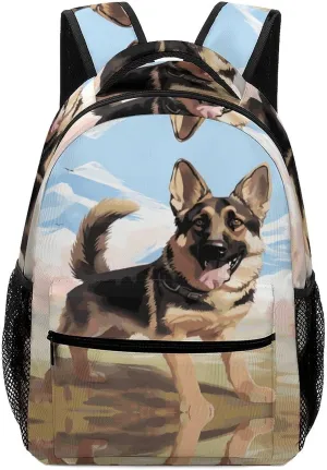 Small Backpacks Personalized German Shepherd Printing Travel Bag Lightweight Travel Backpack For Women Men