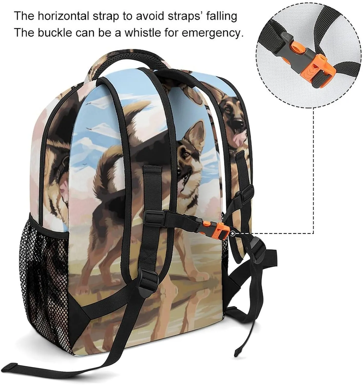 Small Backpacks Personalized German Shepherd Printing Travel Bag Lightweight Travel Backpack For Women Men