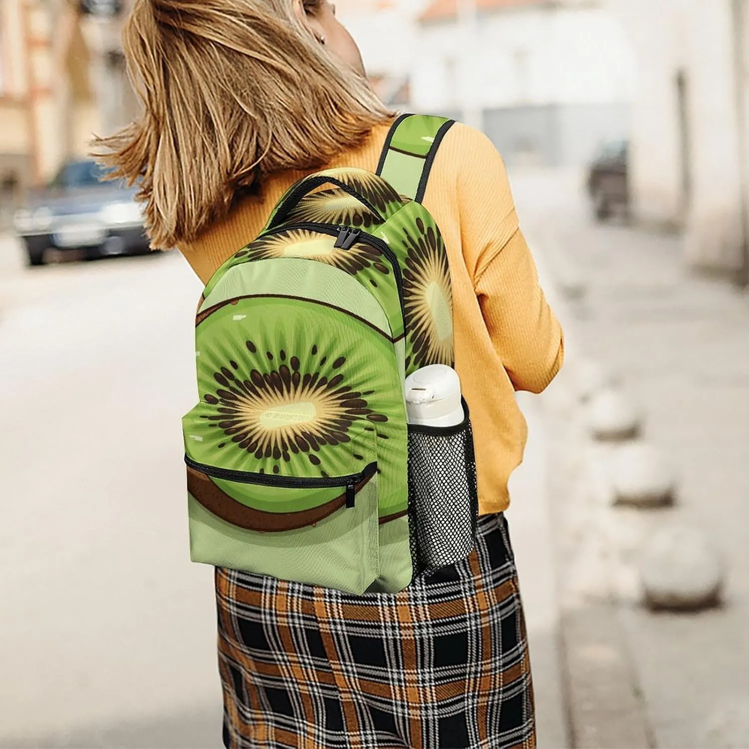 Small Backpacks Personalized Half Kiwi Printing Travel Bag Lightweight Travel Backpack For Women Men