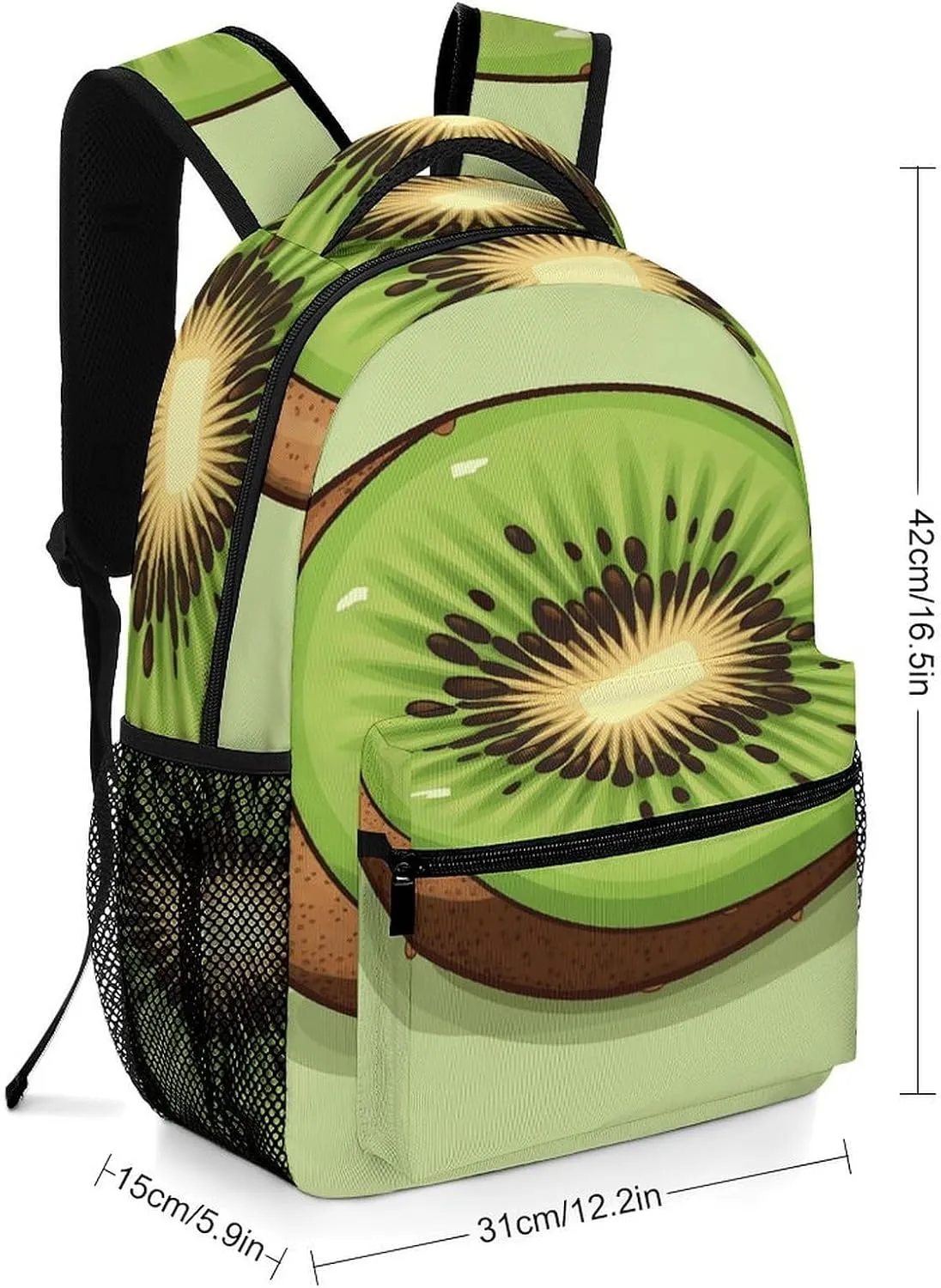 Small Backpacks Personalized Half Kiwi Printing Travel Bag Lightweight Travel Backpack For Women Men