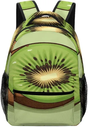 Small Backpacks Personalized Half Kiwi Printing Travel Bag Lightweight Travel Backpack For Women Men