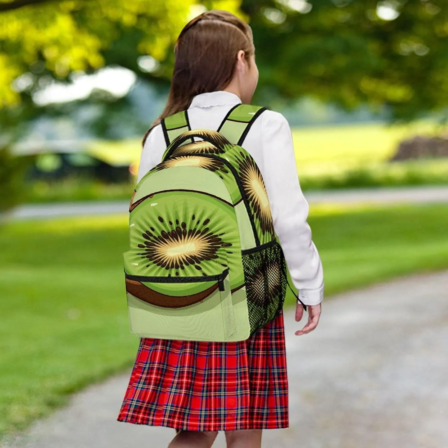 Small Backpacks Personalized Half Kiwi Printing Travel Bag Lightweight Travel Backpack For Women Men