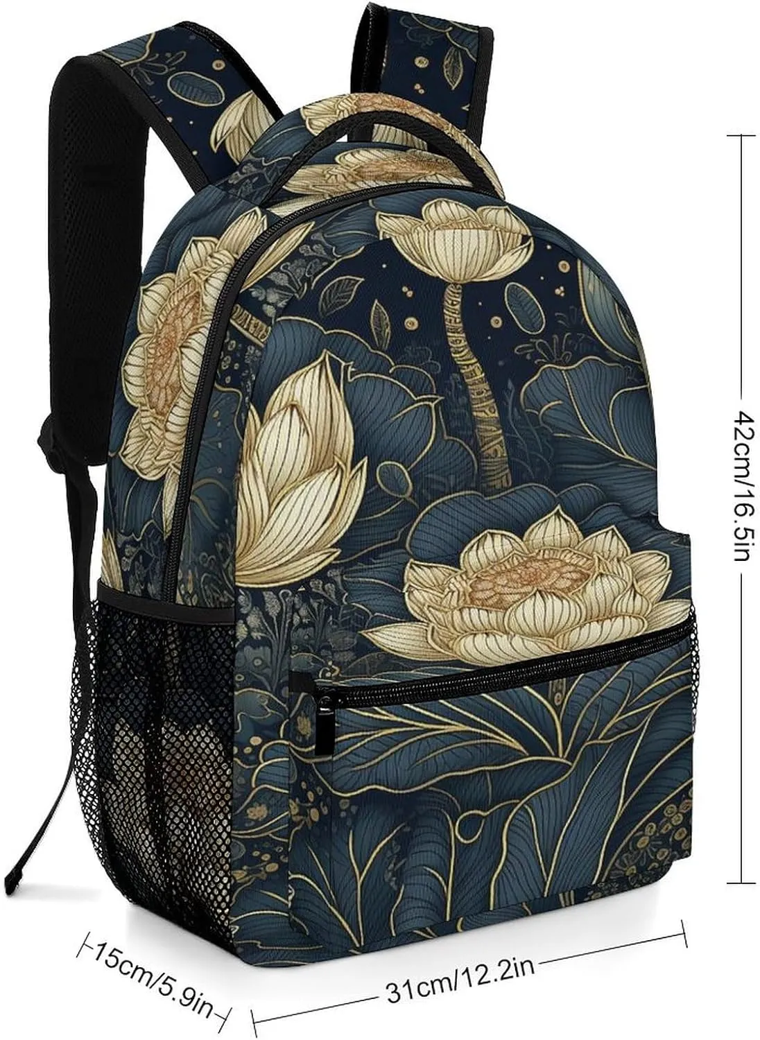 Small Backpacks Personalized Intricate Flowers Printing Travel Bag Lightweight Travel Backpack For Women Men
