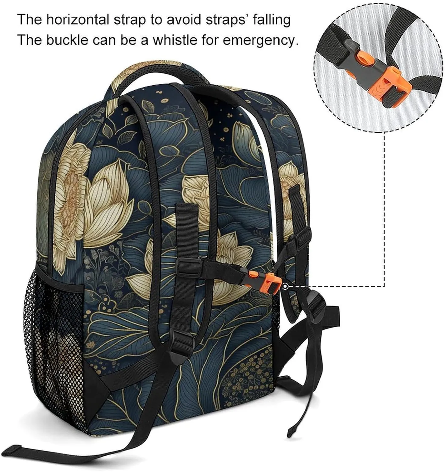 Small Backpacks Personalized Intricate Flowers Printing Travel Bag Lightweight Travel Backpack For Women Men