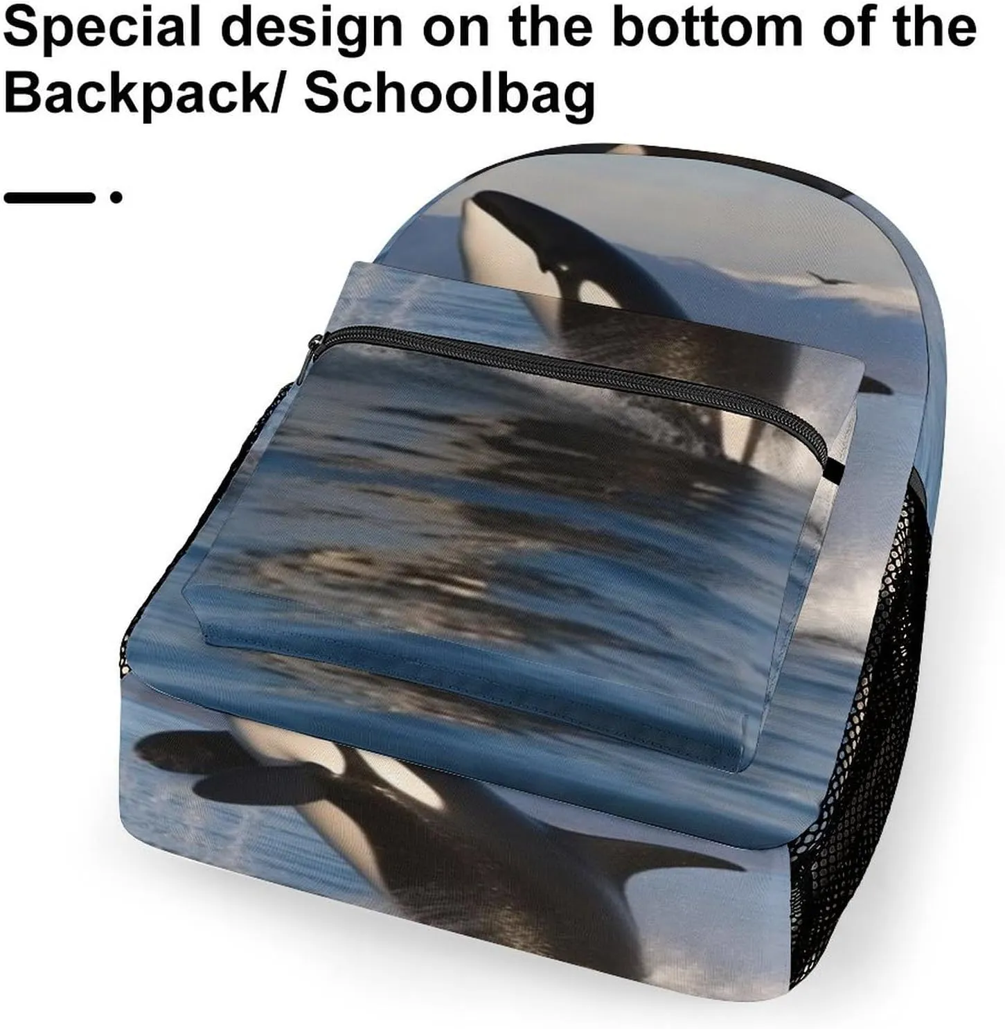 Small Backpacks Personalized Killer Whale Printing Travel Bag Lightweight Travel Backpack For Women Men