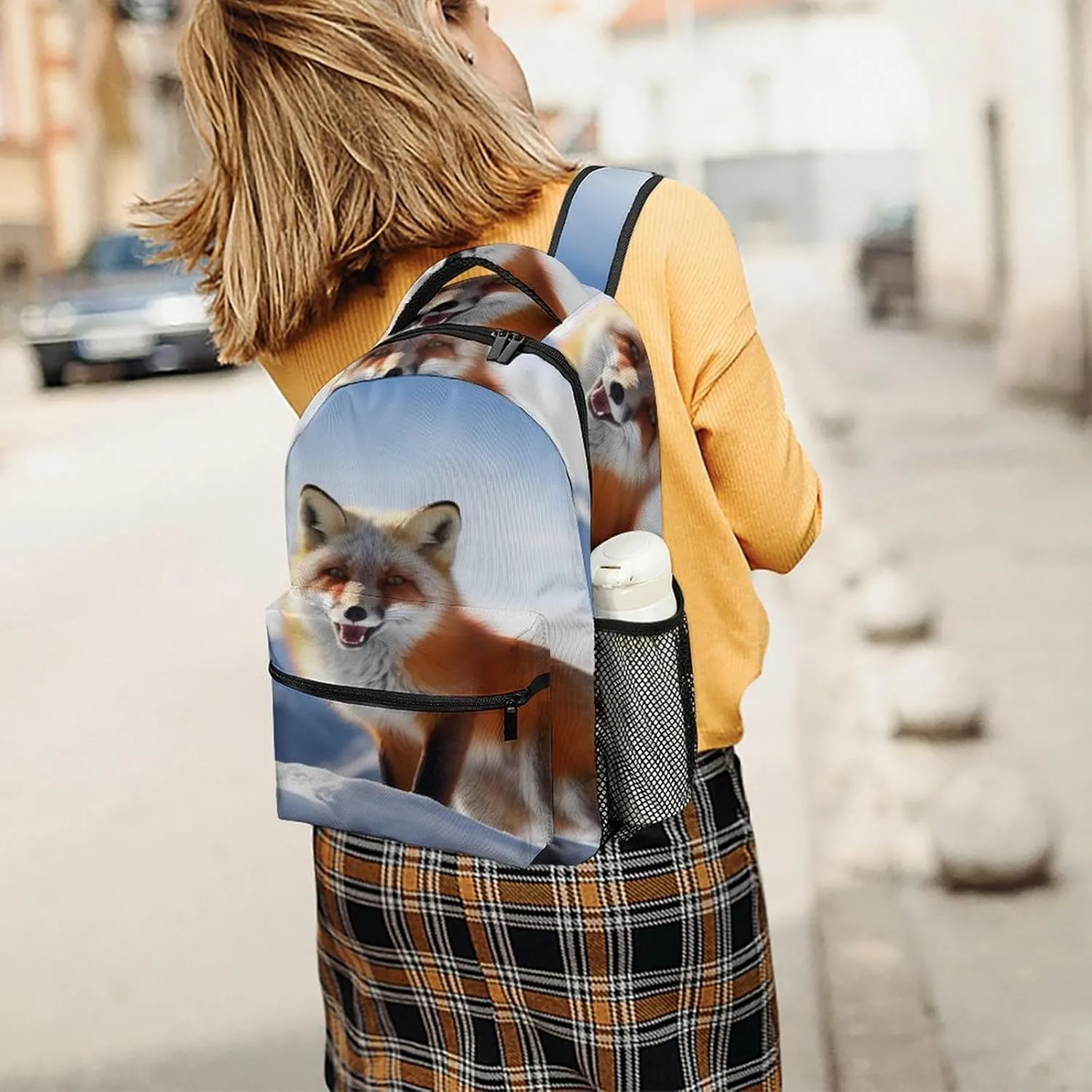 Small Backpacks Personalized Little Animals On The Snow Printing Travel Bag Lightweight Travel Backpack For Women Men