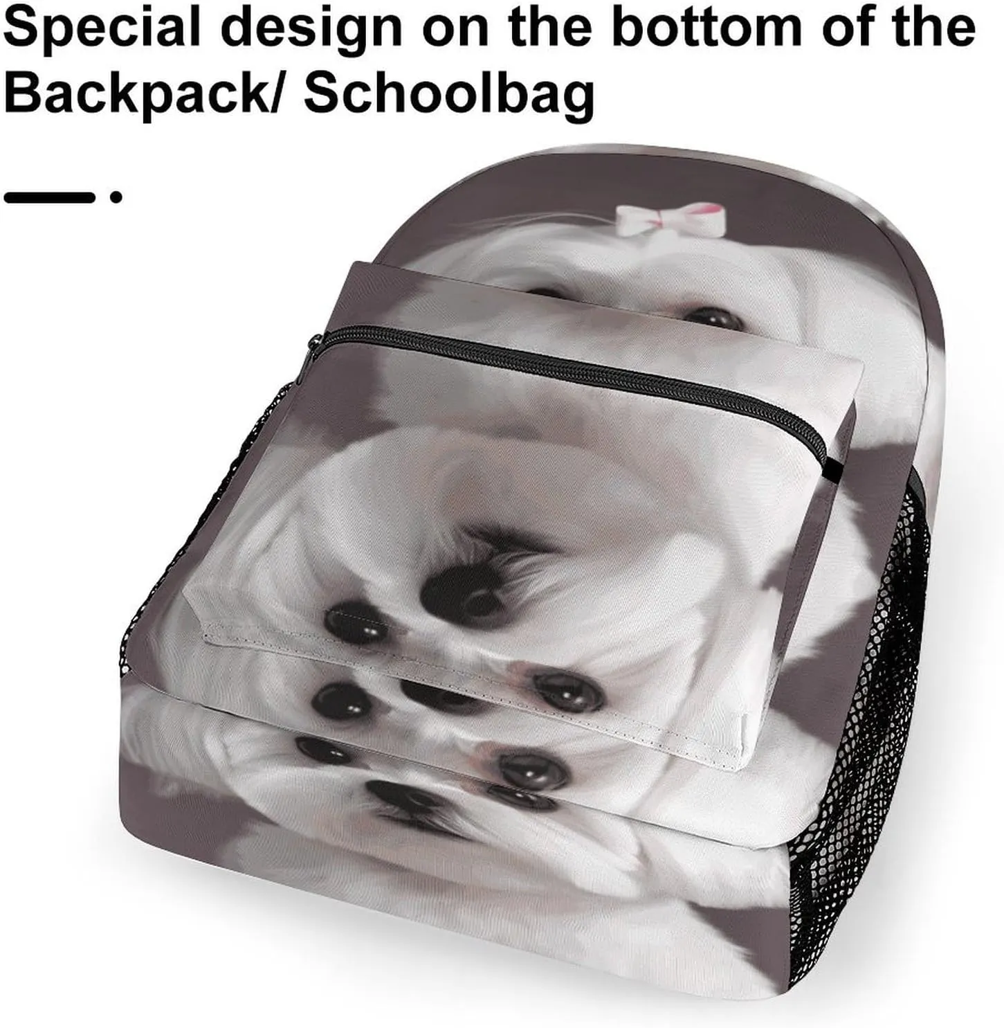 Small Backpacks Personalized Lovely Maltese Dog Printing Travel Bag Lightweight Travel Backpack For Women Men