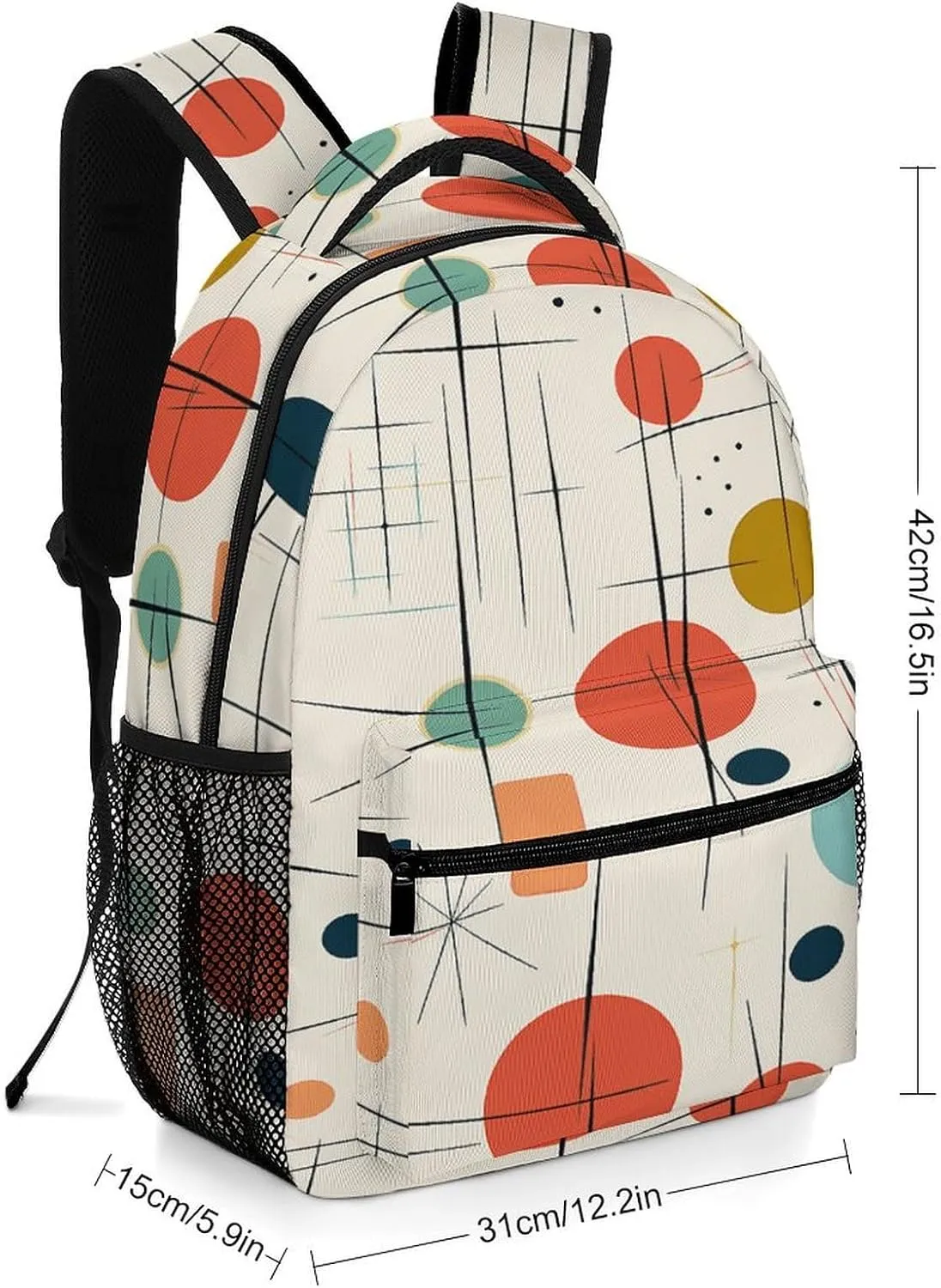Small Backpacks Personalized Modern Mid Century Printing Travel Bag Lightweight Travel Backpack For Women Men