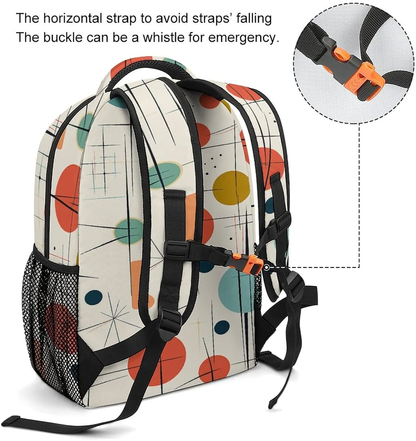 Small Backpacks Personalized Modern Mid Century Printing Travel Bag Lightweight Travel Backpack For Women Men