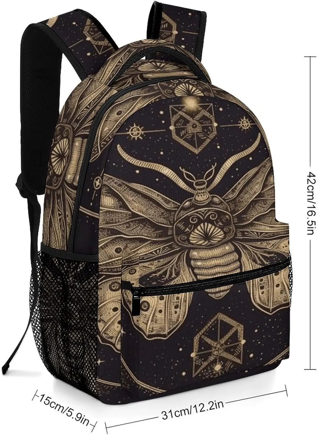 Small Backpacks Personalized Moth Printing Travel Bag Lightweight Travel Backpack For Women Men