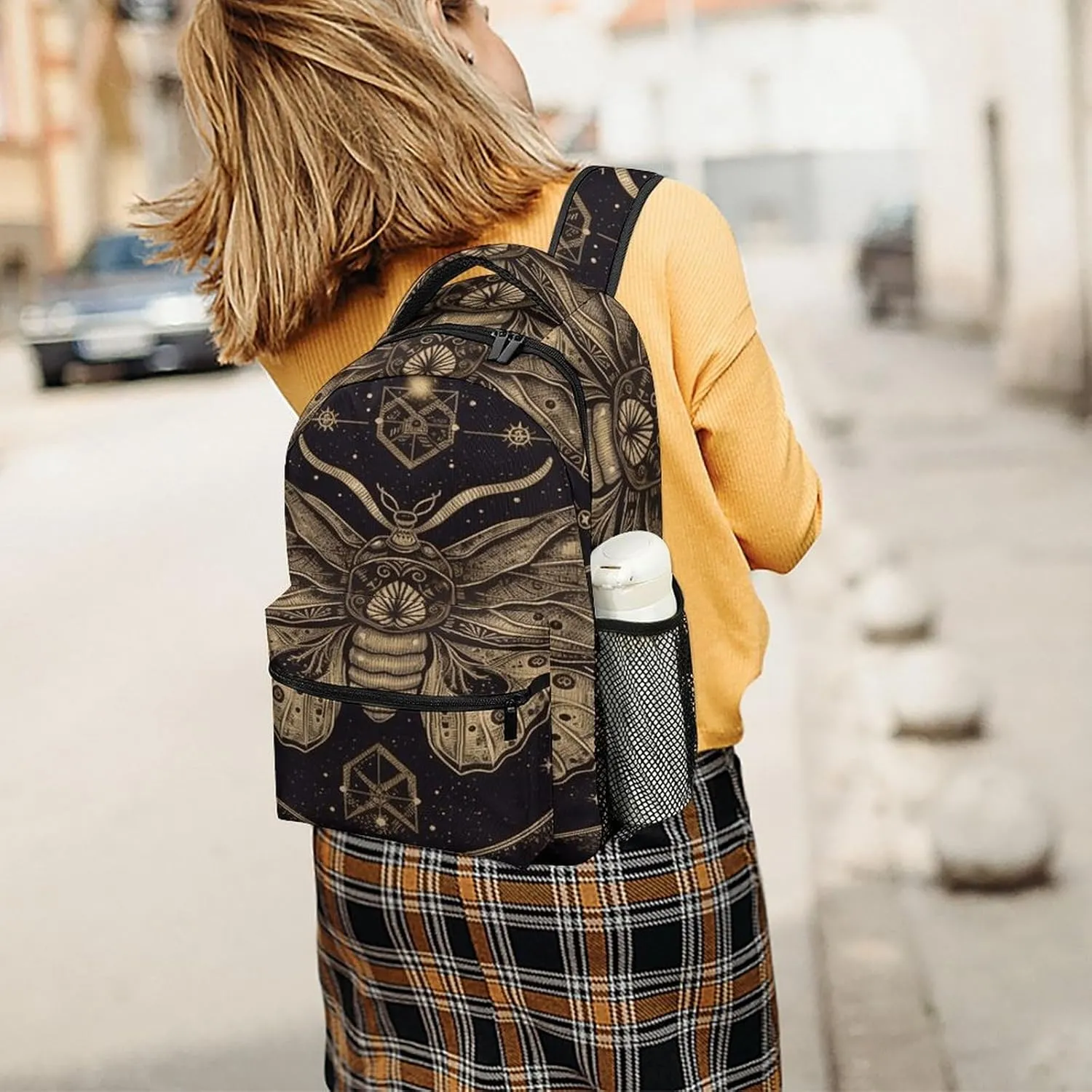 Small Backpacks Personalized Moth Printing Travel Bag Lightweight Travel Backpack For Women Men