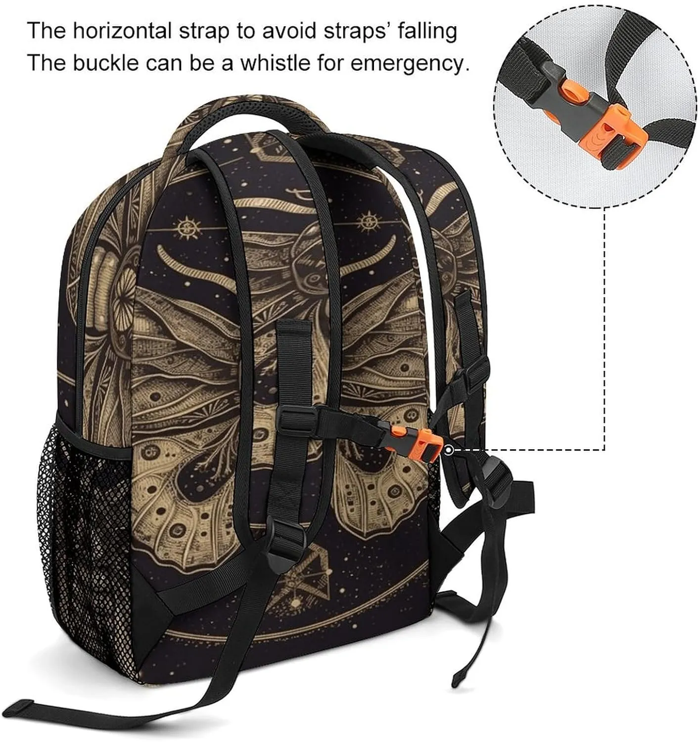 Small Backpacks Personalized Moth Printing Travel Bag Lightweight Travel Backpack For Women Men
