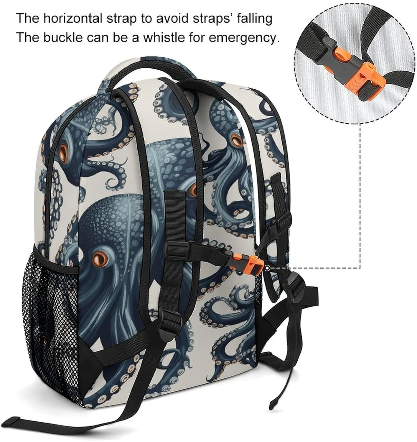 Small Backpacks Personalized Octopus Pattern Printing Travel Bag Lightweight Travel Backpack For Women Men