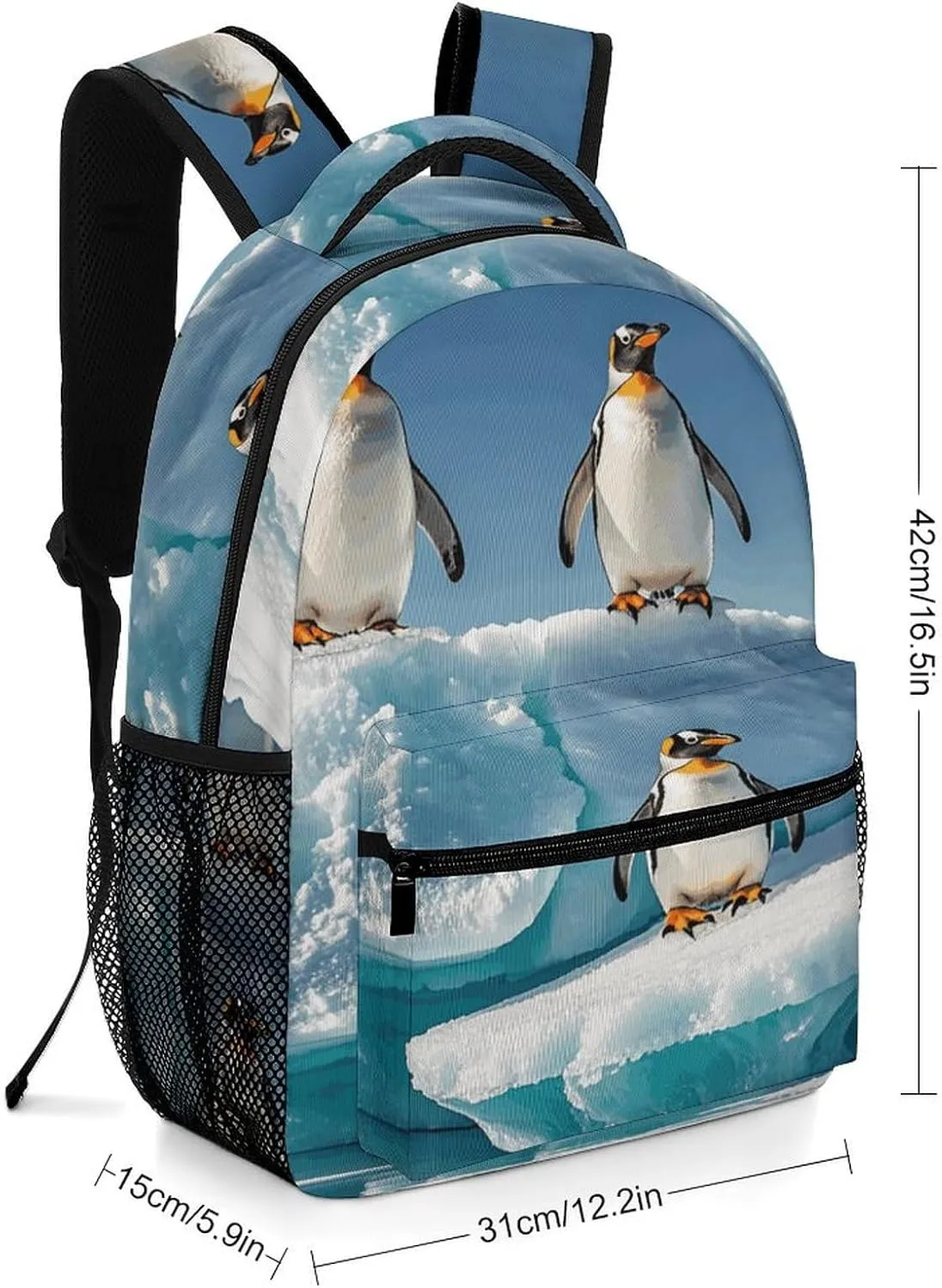 Small Backpacks Personalized Penguins On The Iceberg Printing Travel Bag Lightweight Travel Backpack For Women Men