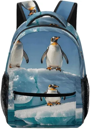 Small Backpacks Personalized Penguins On The Iceberg Printing Travel Bag Lightweight Travel Backpack For Women Men