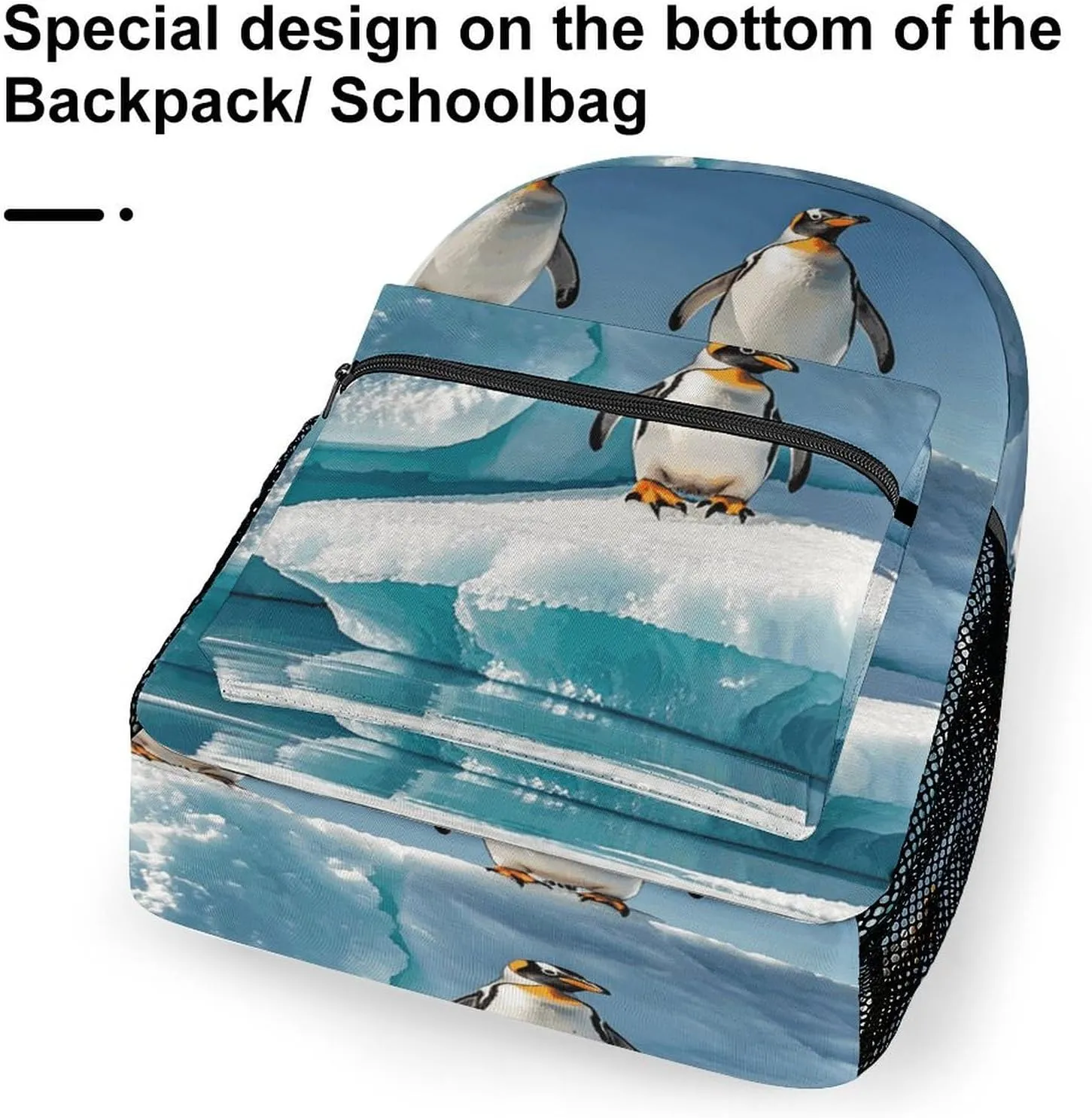 Small Backpacks Personalized Penguins On The Iceberg Printing Travel Bag Lightweight Travel Backpack For Women Men