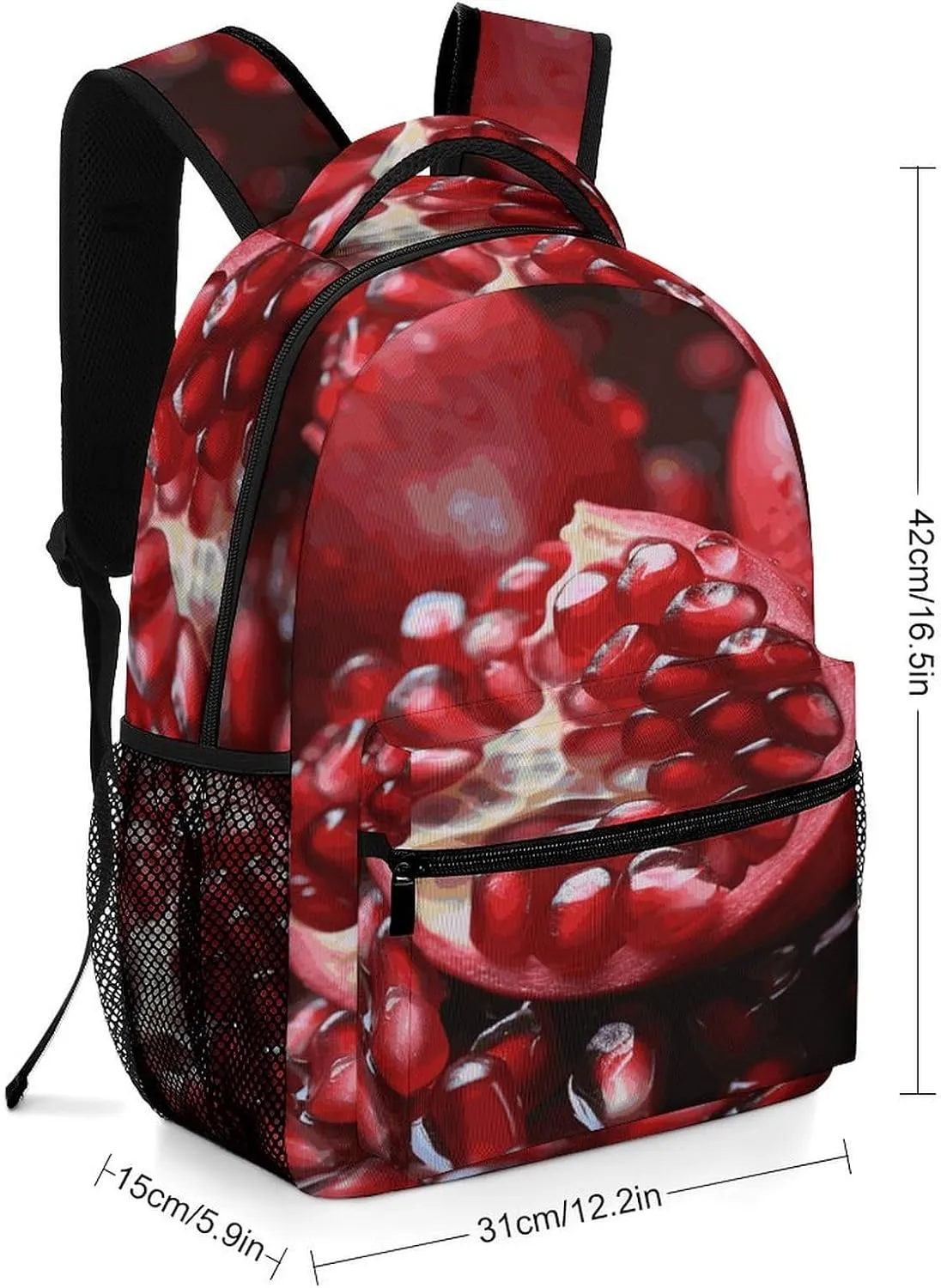 Small Backpacks Personalized Pomegranate Fruit Printing Travel Bag Lightweight Travel Backpack For Women Men