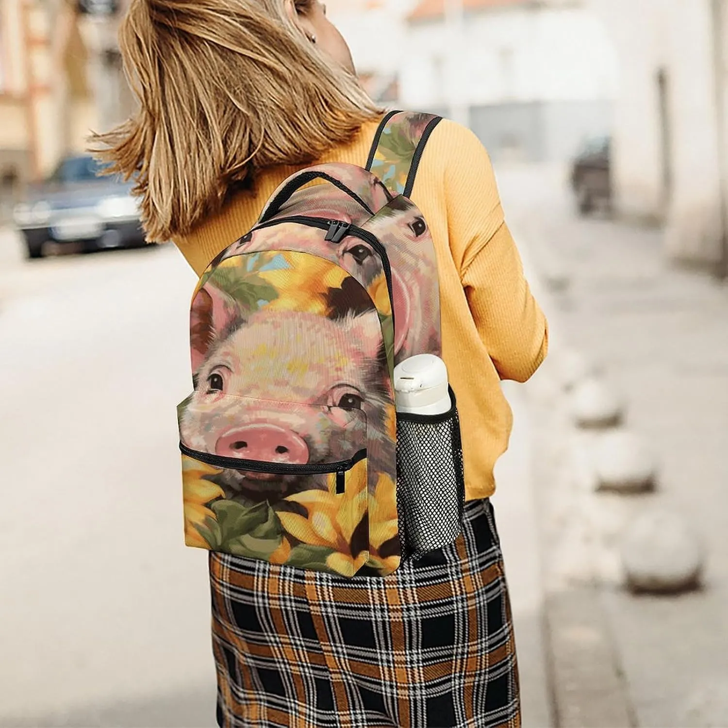 Small Backpacks Personalized Smiling Printing Travel Bag Lightweight Travel Backpack For Women Men