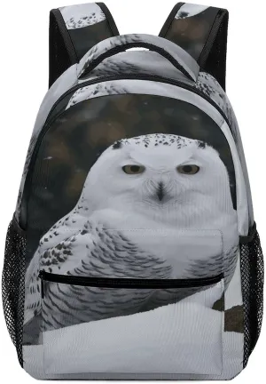 Small Backpacks Personalized Snow Owl Printing Travel Bag Lightweight Travel Backpack For Women Men