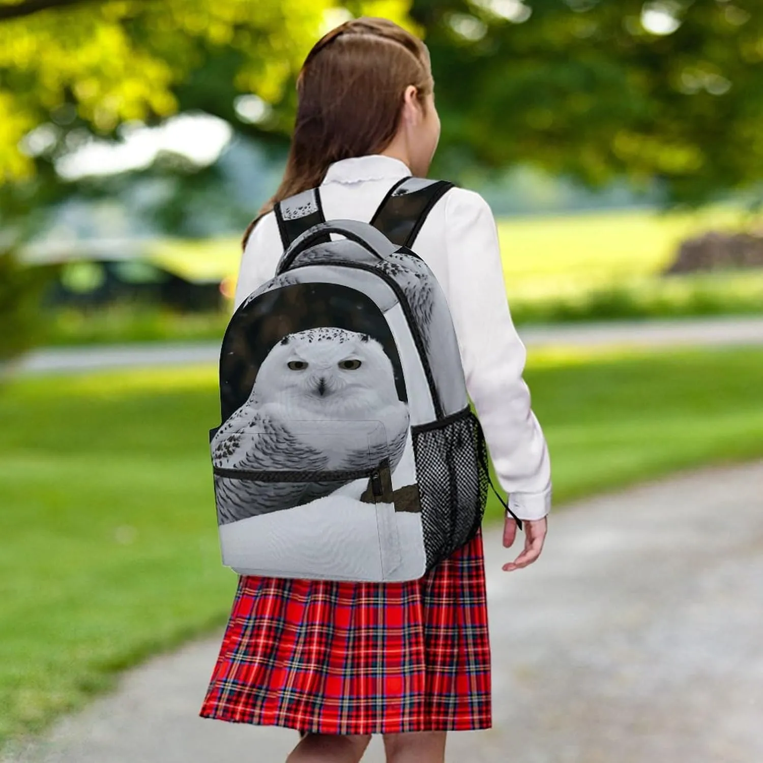 Small Backpacks Personalized Snow Owl Printing Travel Bag Lightweight Travel Backpack For Women Men