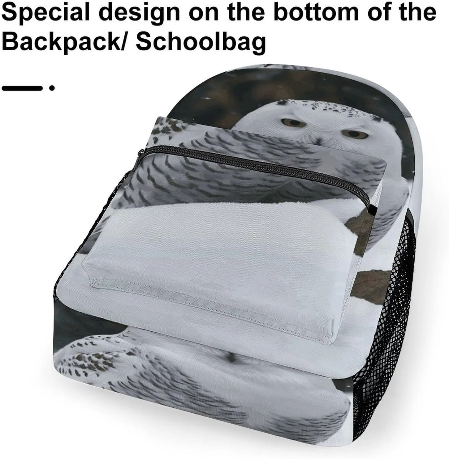 Small Backpacks Personalized Snow Owl Printing Travel Bag Lightweight Travel Backpack For Women Men