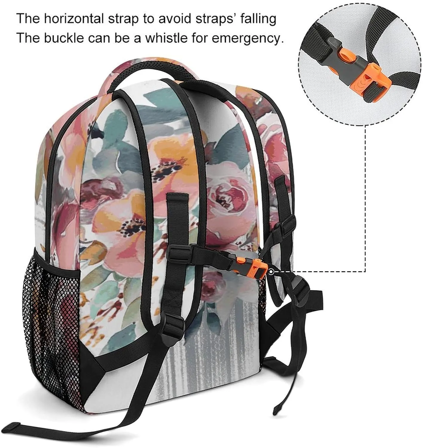 Small Backpacks Personalized Watercolor Floral Printing Travel Bag Lightweight Travel Backpack For Women Men