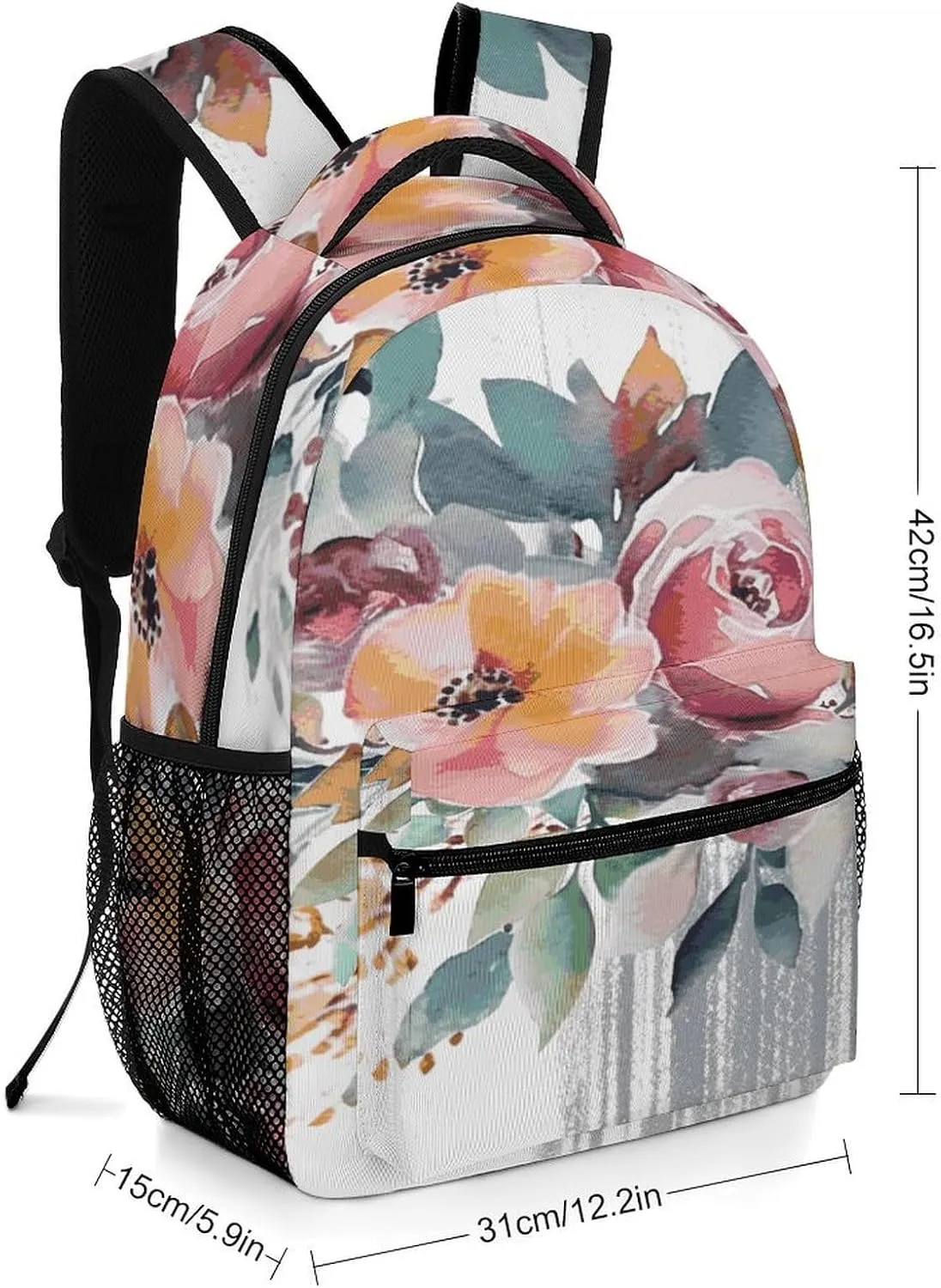 Small Backpacks Personalized Watercolor Floral Printing Travel Bag Lightweight Travel Backpack For Women Men
