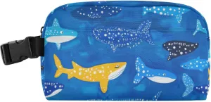 Small Lunch Box for Women Men Kids Small Insulated Lunch Snack Bag Leakproof Cooler Tote Bag for Work Travel Picnic Whale Sharks Naive Art