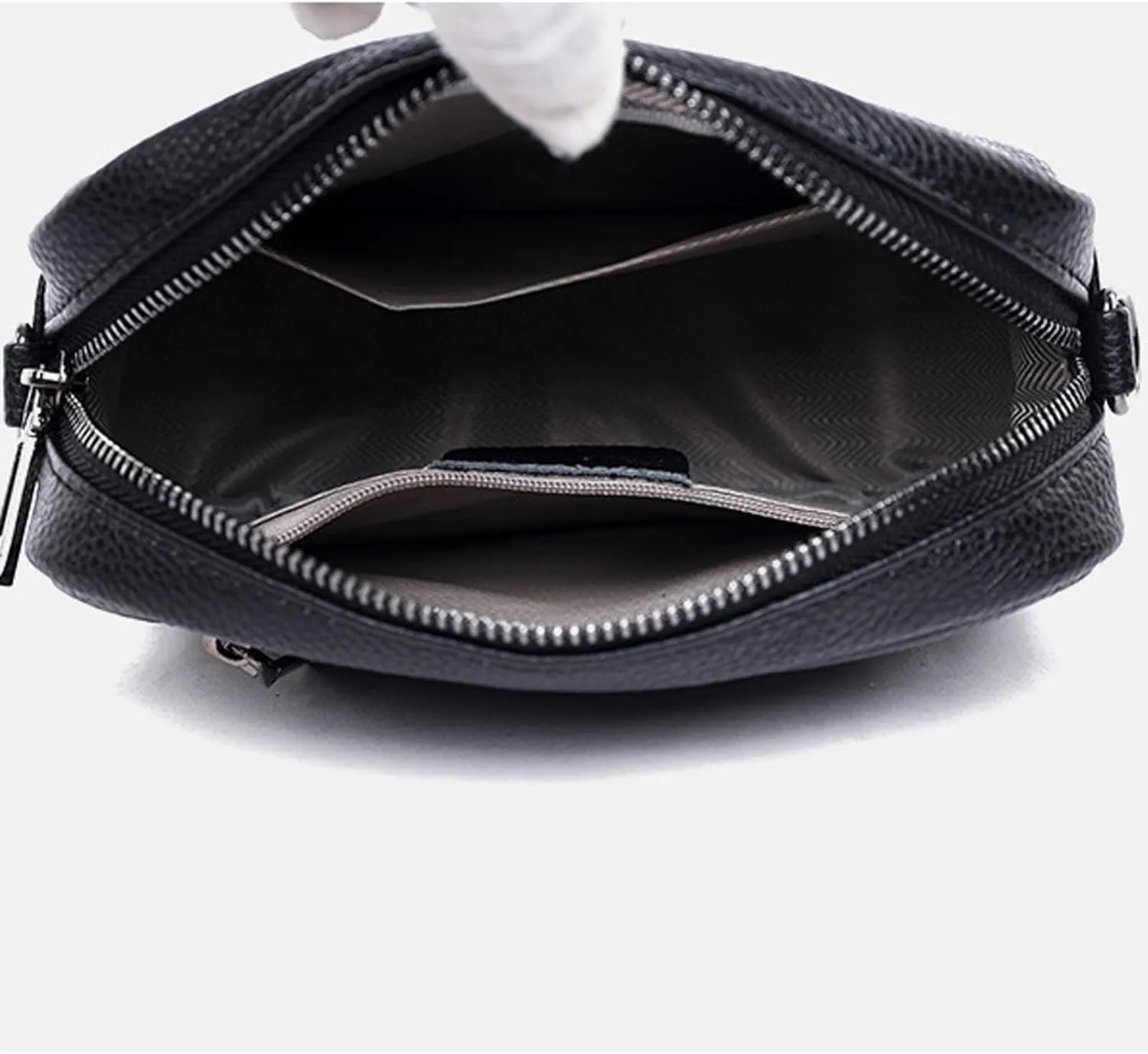 Small Square Bag Soft Crossbody Leather Bag Spring Model Female Shoulder Bags Camera Shoulder Bags (Black, 20CM)