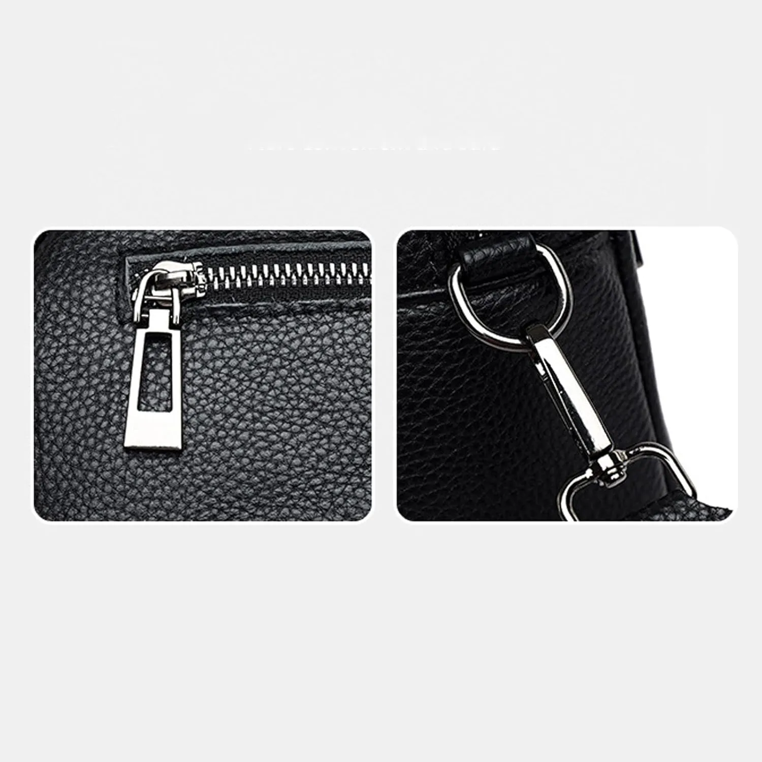 Small Square Bag Soft Crossbody Leather Bag Spring Model Female Shoulder Bags Camera Shoulder Bags (Black, 20CM)