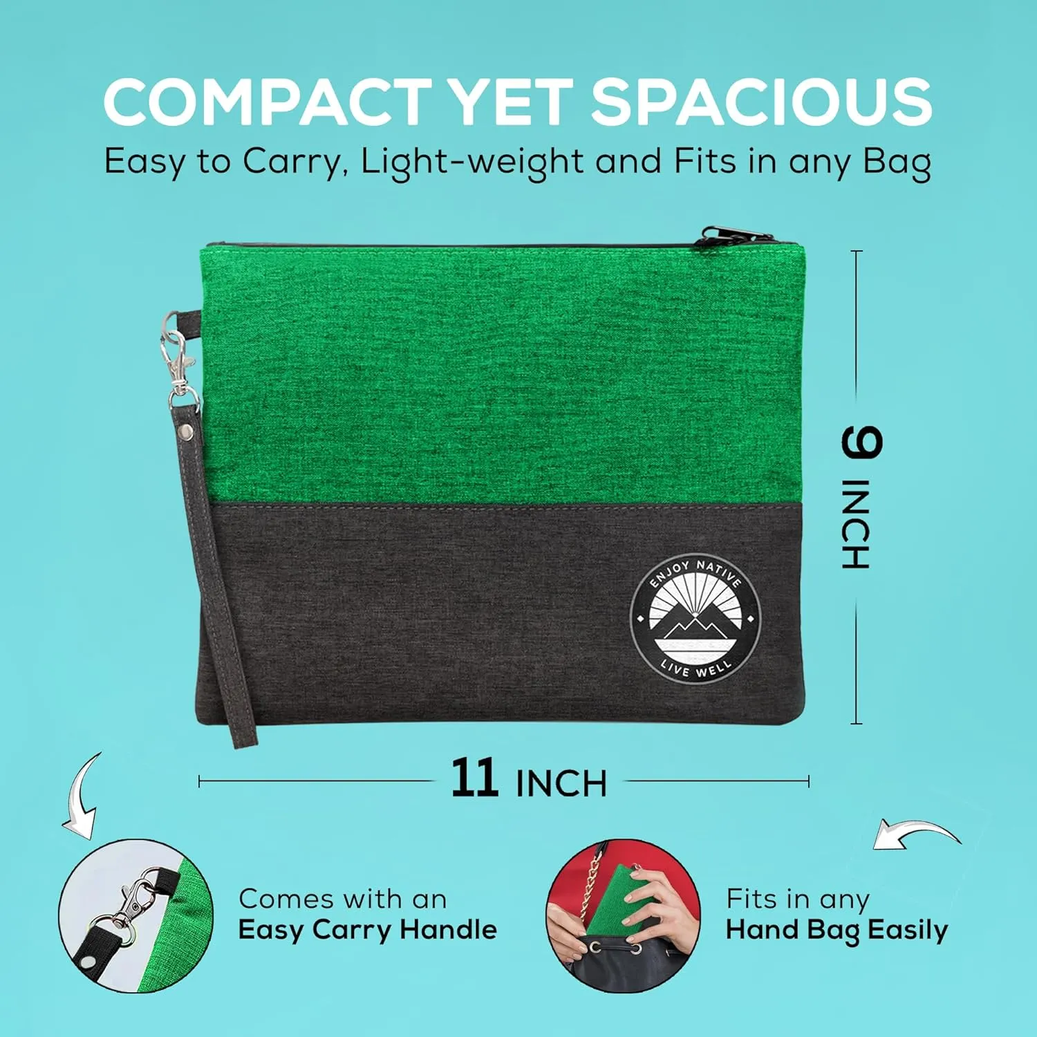 Smell Proof Bag with Lock 11" x 9", Smell Proof Container, Dog Tested Odor resistant Bags, Best Zipper odor sealing pouch for Herbs, Coffee & Travel Medicine, Scent resistent Containers