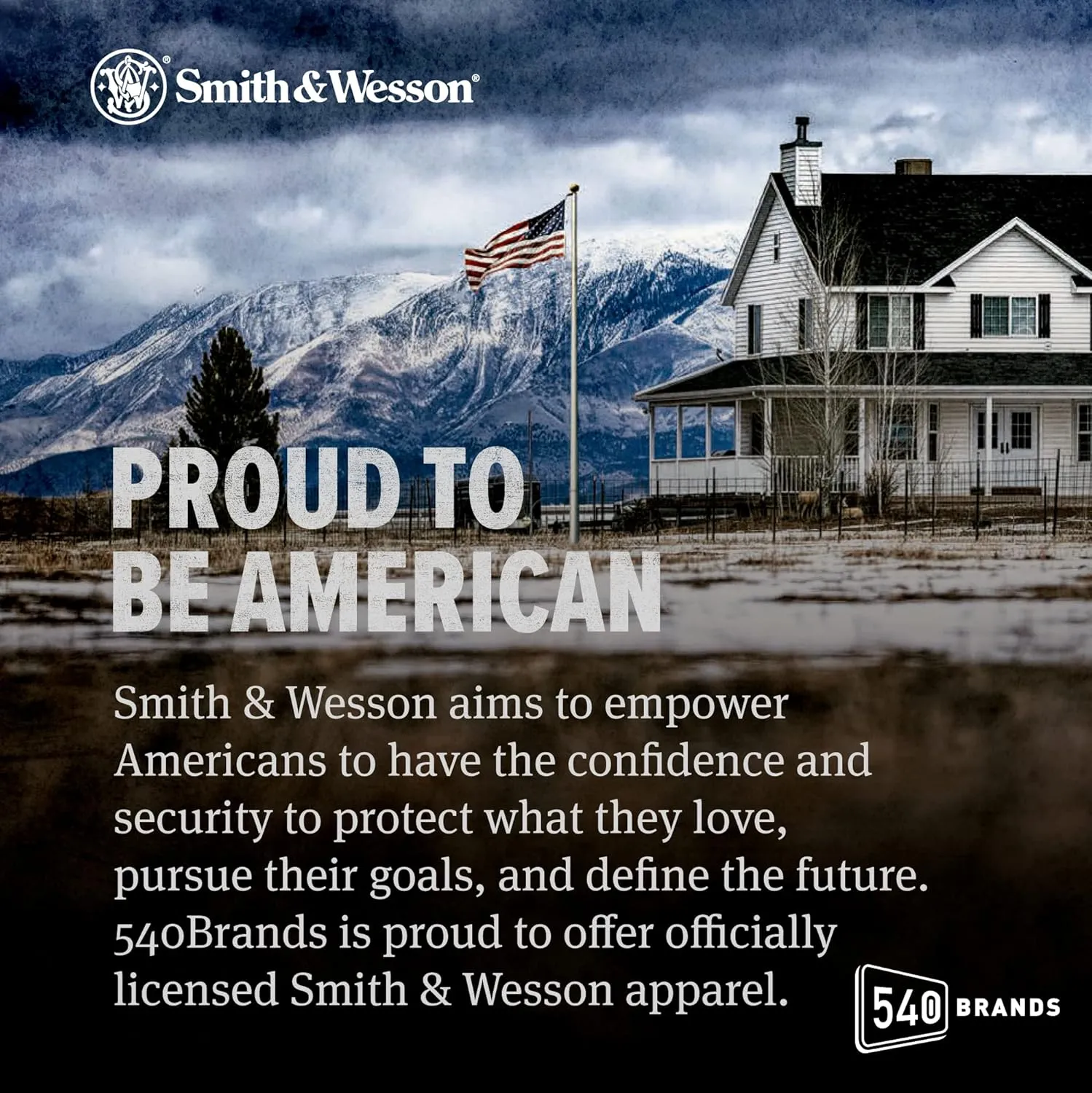 Smith & Wesson Officially Licensed Men's T-Shirt, S&W Circle American Flag, Digital Camo & Filigree Filled Logo Tee