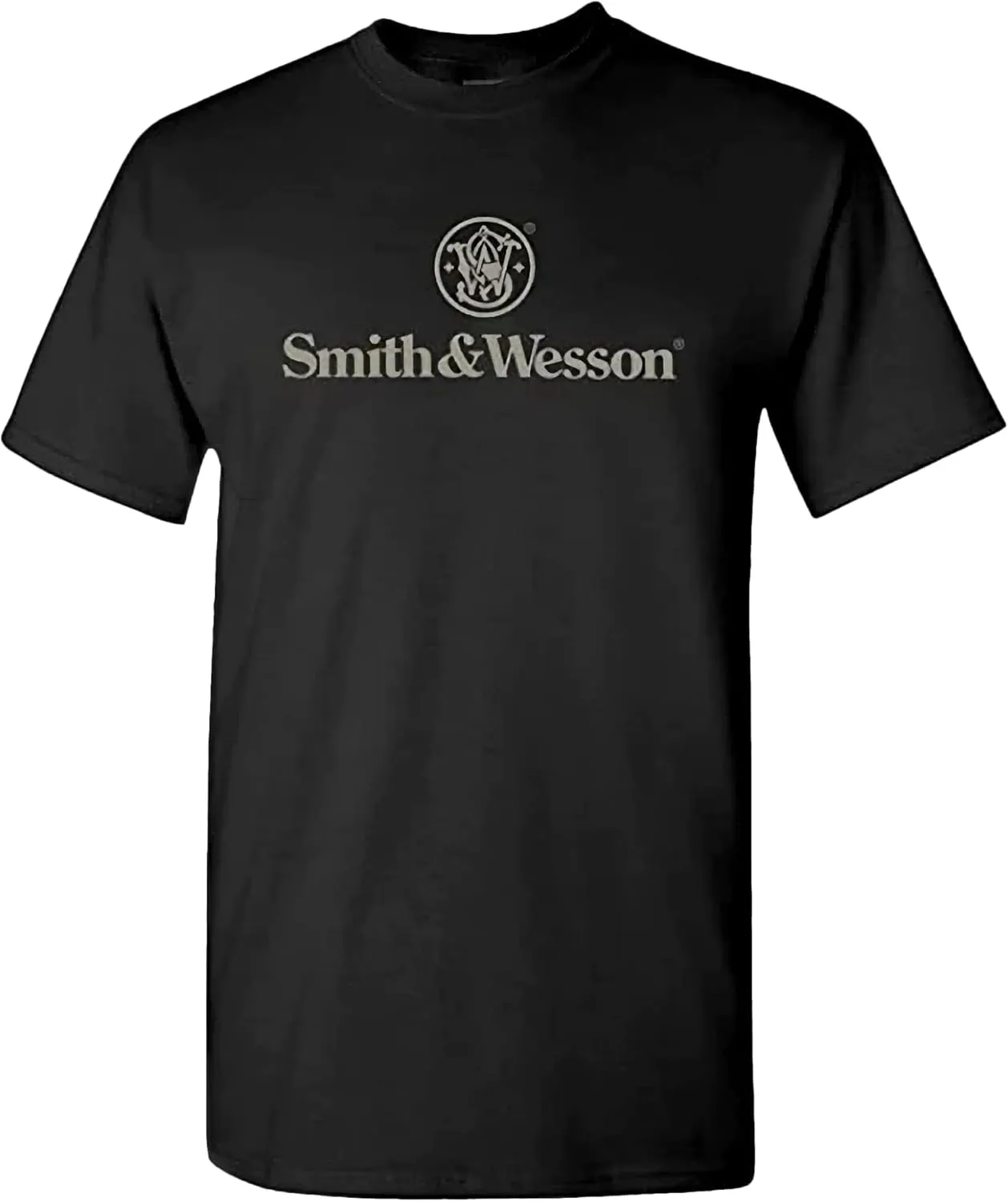 Smith & Wesson Officially Licensed Men's T-Shirt, S&W Circle American Flag, Digital Camo & Filigree Filled Logo Tee